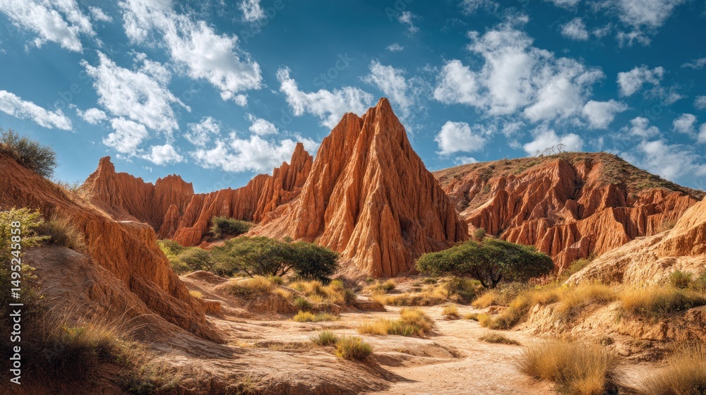 Naklejka premium Breathtaking Panorama of the Scenic Purmamarca, Argentina