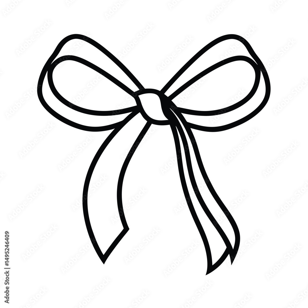 Realistic Satin Ribbon Tied in a Bow Realistic Satin Ribbon Tied in a Bow