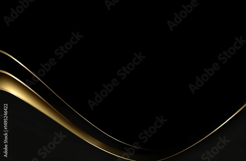 Golden lines on a black background
