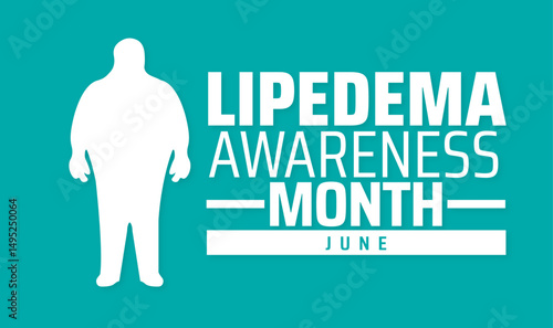 Lipedema Awareness Month background banner or poster design template. observed every year in June. Holiday concept. Use to any Template, card, poster, placard, template.