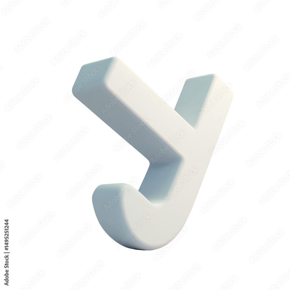 3D White Letter Y on a Transparent Background for Design and Branding Purposes 3D White Letter Y on a Transparent Background for Design and Branding Purposes