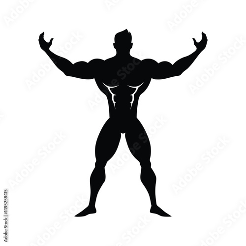 Muscular Man Graphic Vector.

