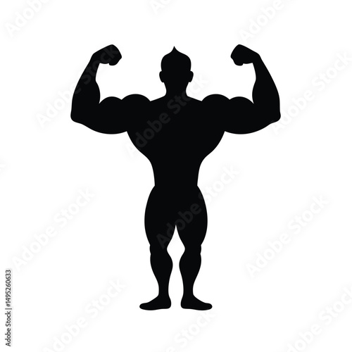 Muscular Man Graphic Vector.

