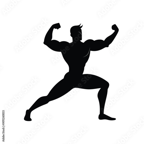 Muscular Man Graphic Vector.

