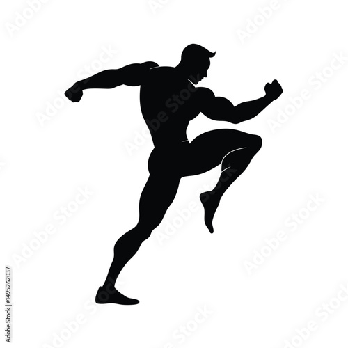 Muscular Man Graphic Vector.

