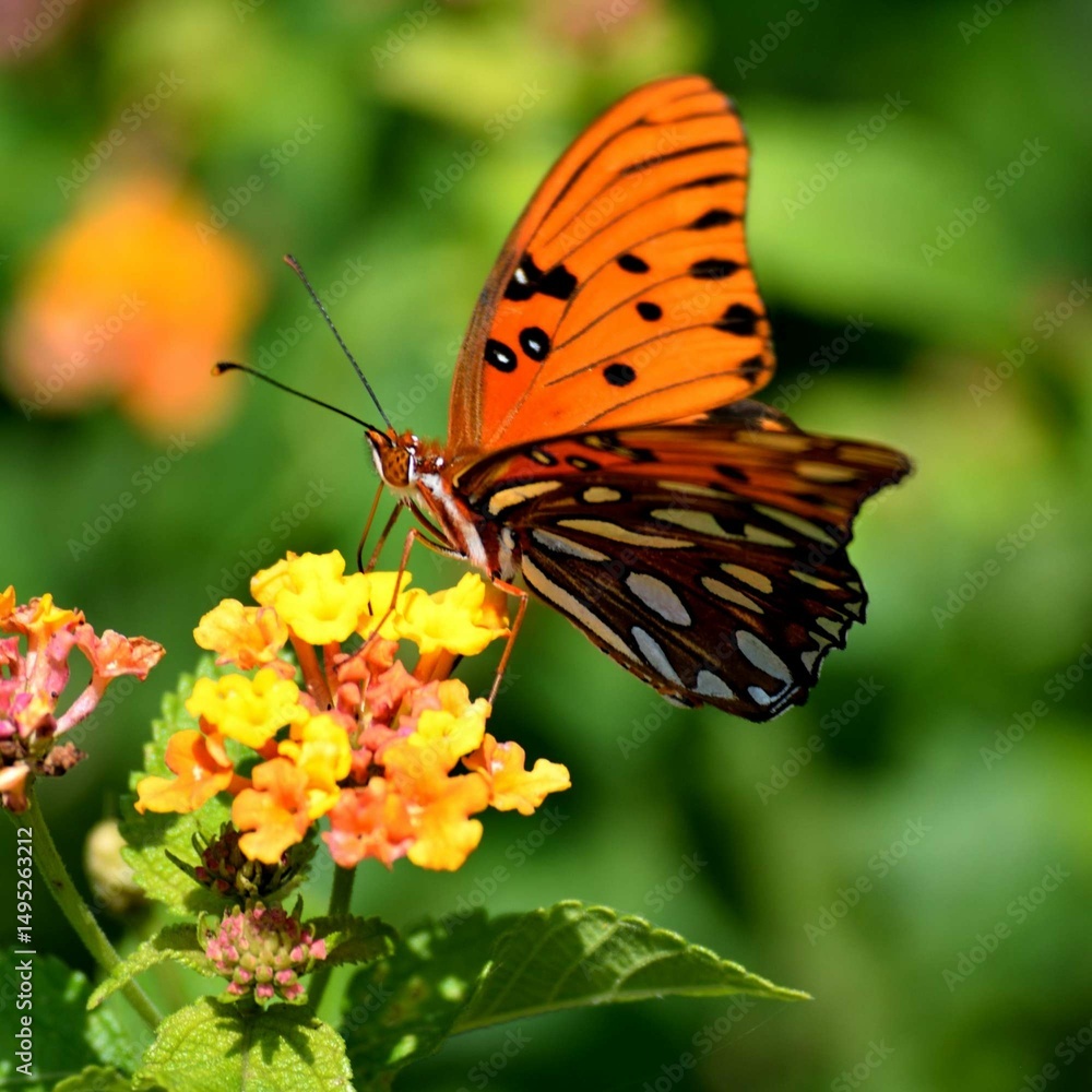 Fototapeta premium butterfly on flower