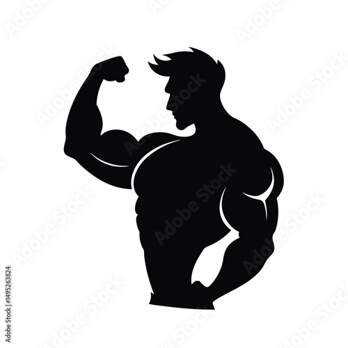 Bodybuilder Bicep Flex Silhouette.
