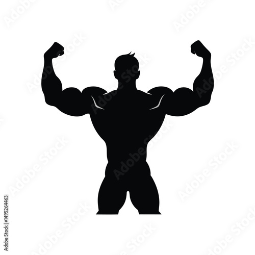 Bodybuilder Bicep Flex Silhouette.
