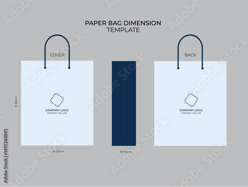 paper bag dimension template