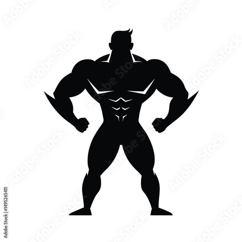 Muscular Man Graphic Vector.

