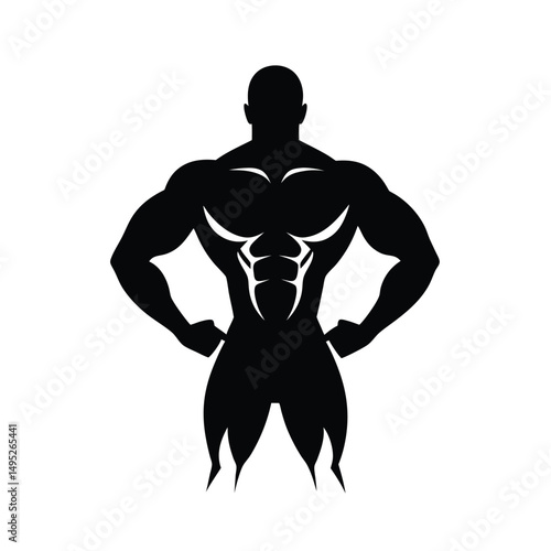 Muscular Man Graphic Vector.

