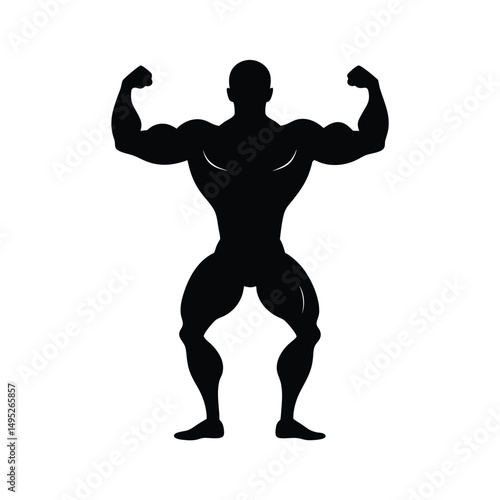 Bodybuilder Bicep Flex Silhouette.
