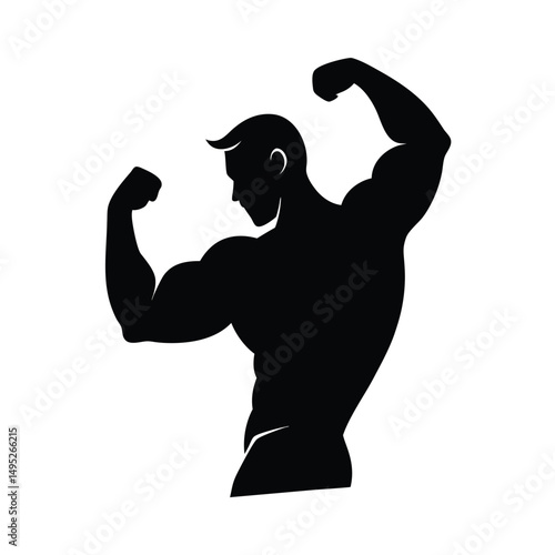 Bodybuilder Bicep Flex Silhouette.
