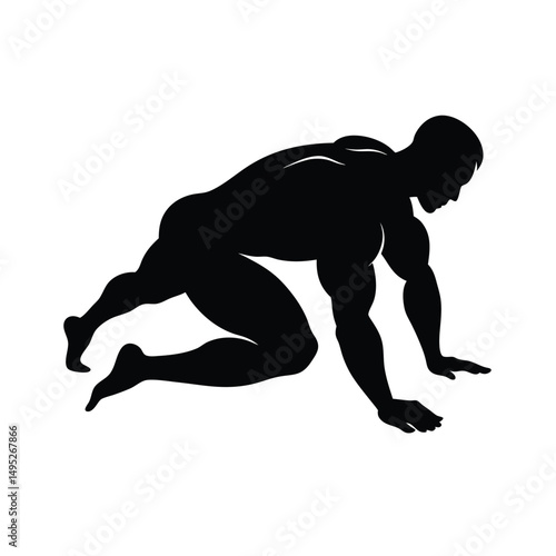 Full Body Bodybuilder Silhouette.
