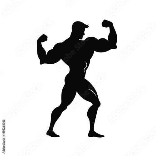 Bodybuilder Bicep Flex Silhouette.
