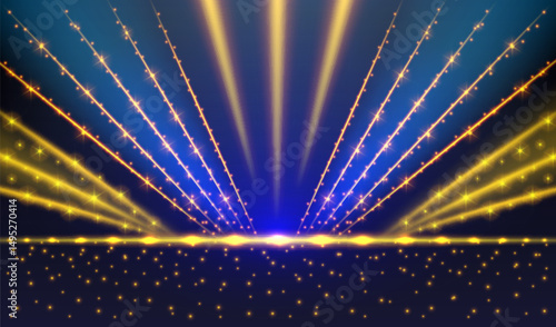 Awards nomination name podium, show superstar, scene star ceremony. Vector illustration