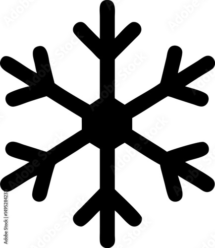 Snowflake icon flat vector