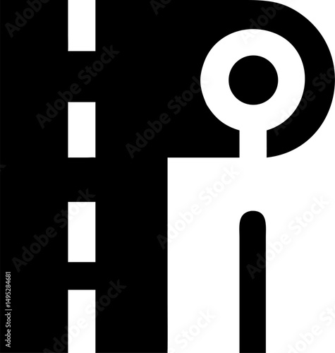Road icon flat vector