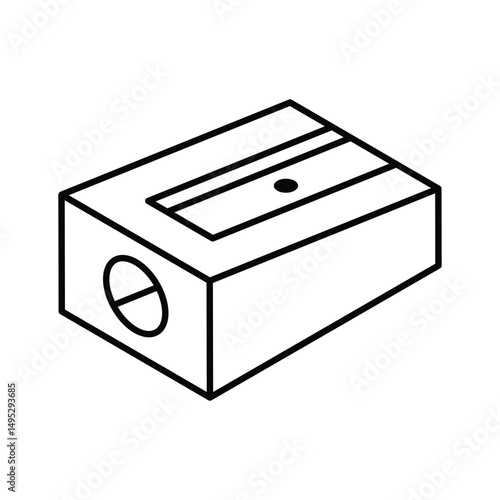 Get this isometric outline icon of pencil sharpener