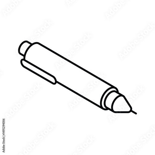 An editable isometric icon of blue ballpoint pen