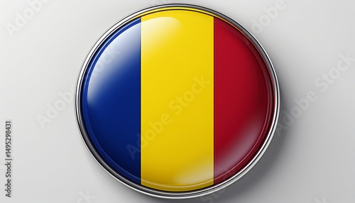Runder Button mit Flagge von Rumänien – glänzend, 3D-Optik, isoliert auf Weiß Free Download Runder Button mit Flagge von Rumänien – glänzend, 3D-Optik, isoliert auf Weiß - GFXLoad