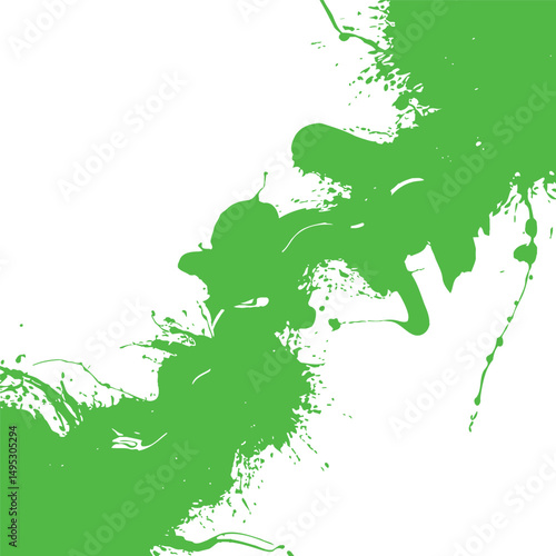 Abstract green floral grunge map design of Europe with a splash of nature and cartography elements