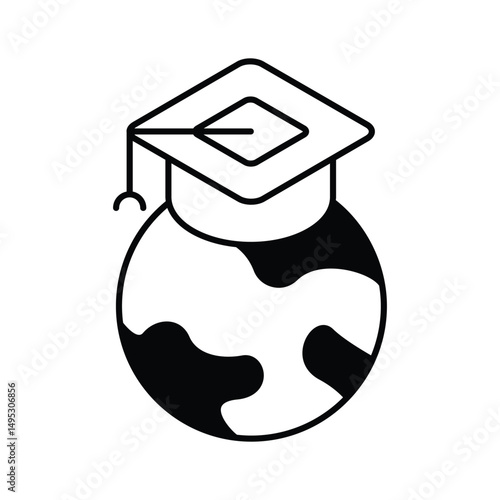 Grab this isometric icon showing global education concept