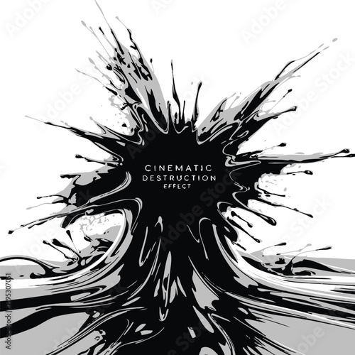 Water theme, water wave, abstract grunge illustration background