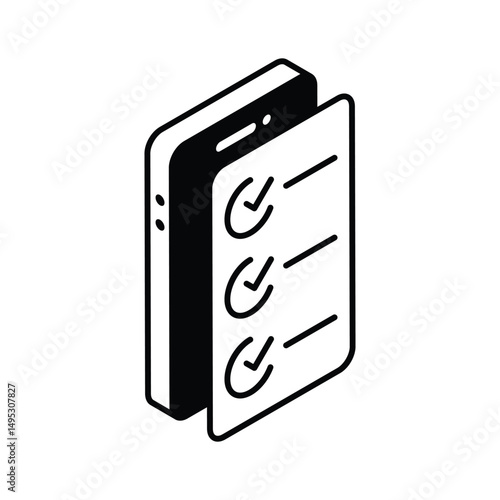 Well crafted isometric icon representing a test sheet