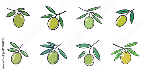 Vector illustration of multiple olives, outline