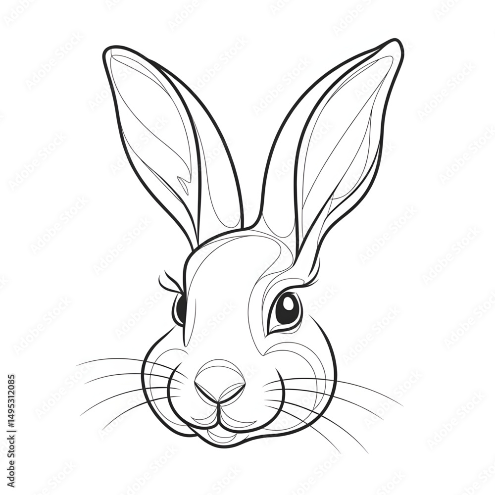 Obraz premium vector illustration of a rabbit coloring page