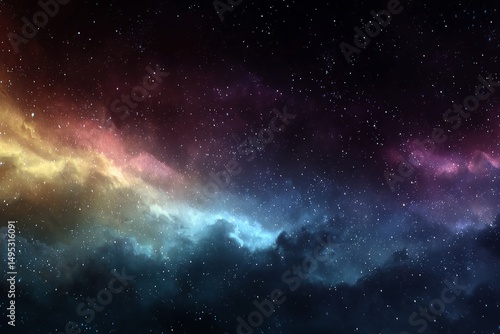 Wallpaper Mural Colorful cosmic cloud formation with stars in deep space during a stunning stellar display Torontodigital.ca