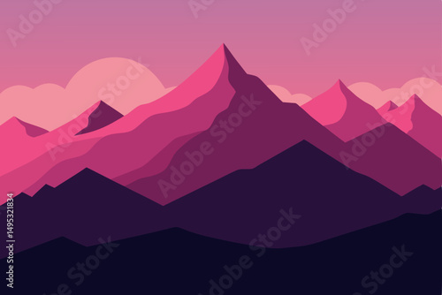 sunset in mountains