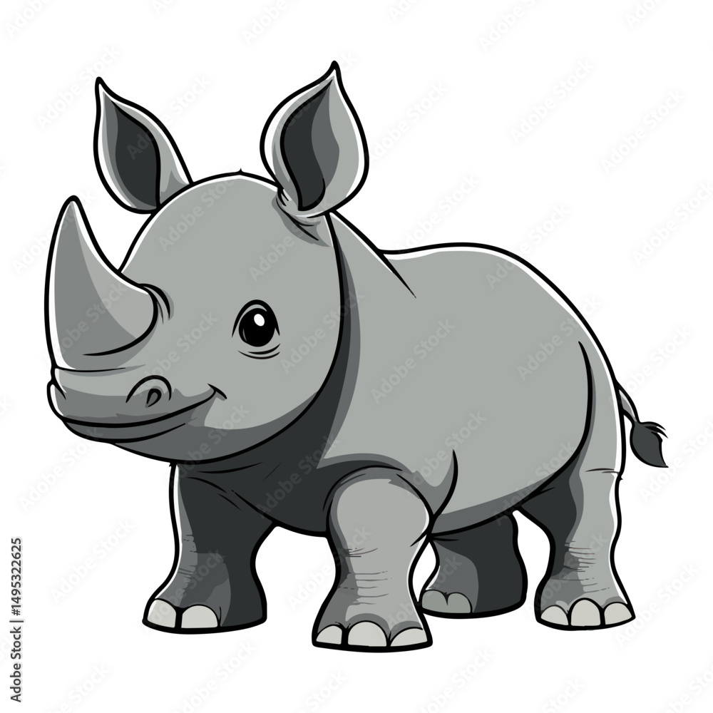 Fototapeta premium rhino, animal, vector, transparent background, mammal, isolated, wildlife, nature, wild, zoo, large, dangerous, horned, big, huge, creature