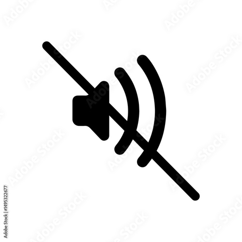 Silent mode icon for mobile device with transparent background sound off symbol
