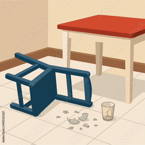 falling chair vector