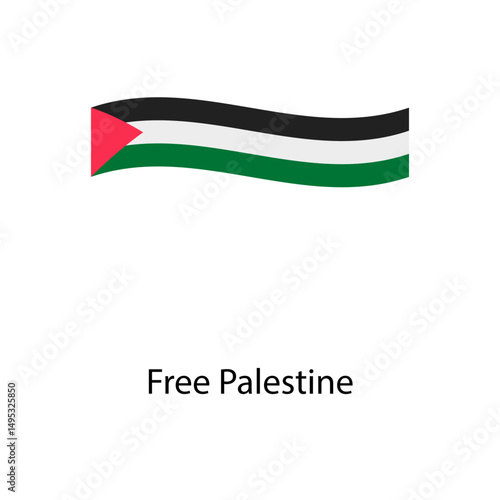 Palestine flag single vector illustration