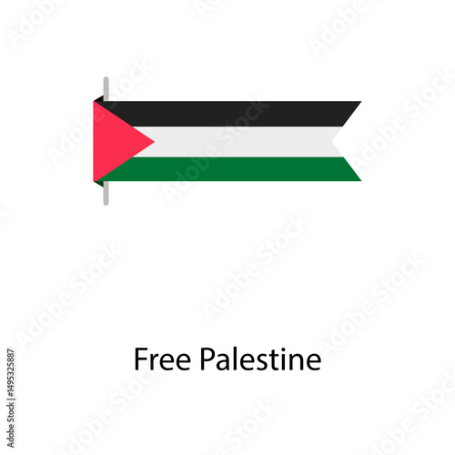 Palestine flag single vector illustration