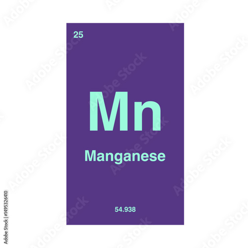 manganese periodic vector isolated on transparent background