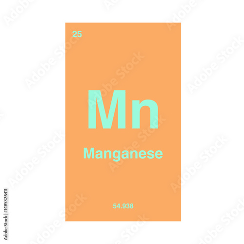 manganese periodic vector isolated on transparent background
