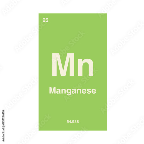 manganese periodic vector isolated on transparent background
