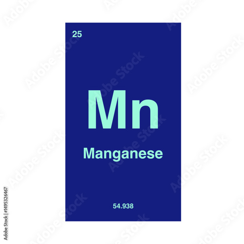 manganese periodic vector isolated on transparent background