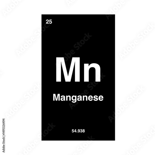 manganese periodic vector isolated on transparent background