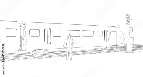 modern electric train 3d illustration