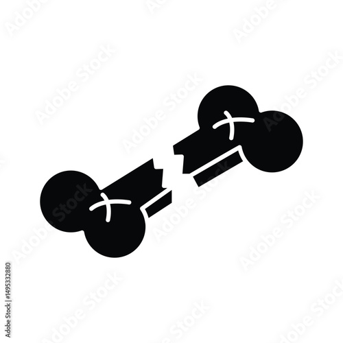 A captivating isometric icon showing a broken bone