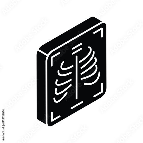 A well crafted isometric icon of ribs X-ray