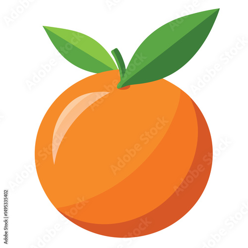 Set of Orange Fruits Vector Illustration Design Isolated on White Background, Whole Orange Fruit With Leaves.