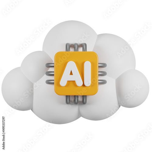 3D Rendering of AI Cloud Computing