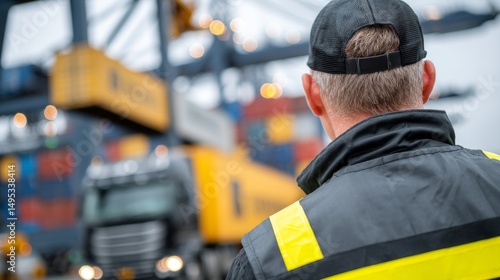 At a border checkpoint, a customs inspector is blocking the path of trucks, which is restricting the flow of global trade and creating an obstacle to commercial exchange