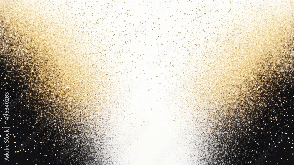 Obraz premium Abstract gradient background with golden particles fading into a white center, ideal for design use
